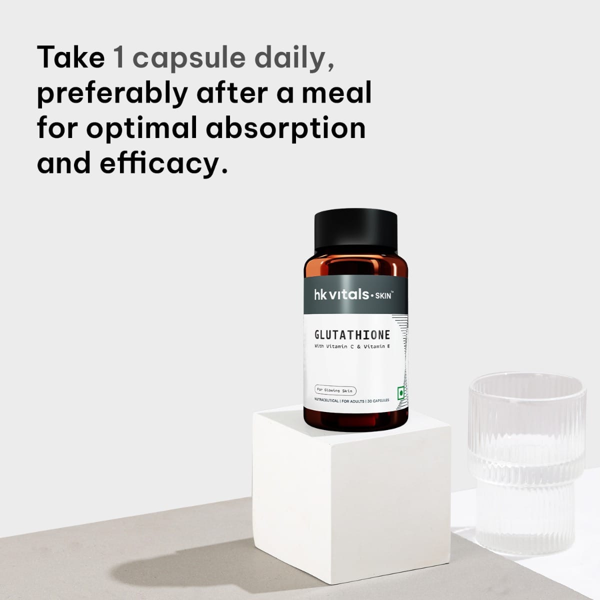 HK Vitals Glutathione + Vitamin C + Vitamin E + Biotin | 30 Capsules | Skin