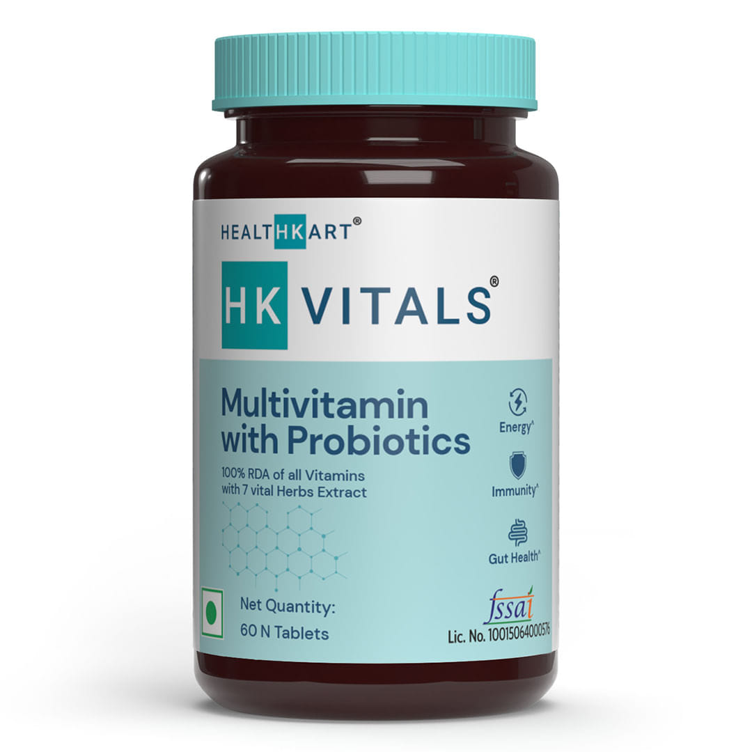 HK Vitals Multivitamin with Probiotics + Vitamin | Supports Immunity | Gut health | Men and Women