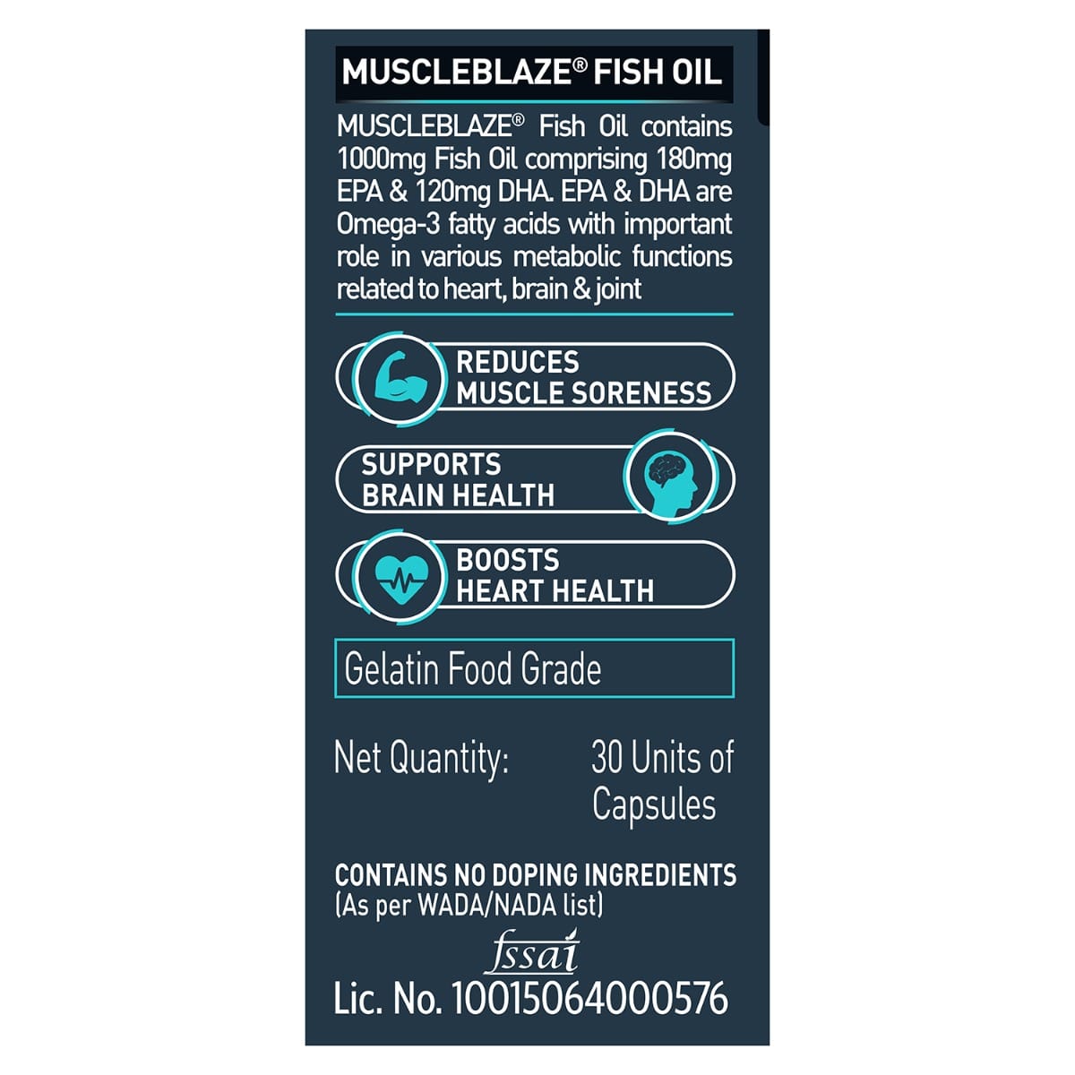 MuscleBlaze MB Omega 3 Fish Oil 1000 mg, India's Only Labdoor USA