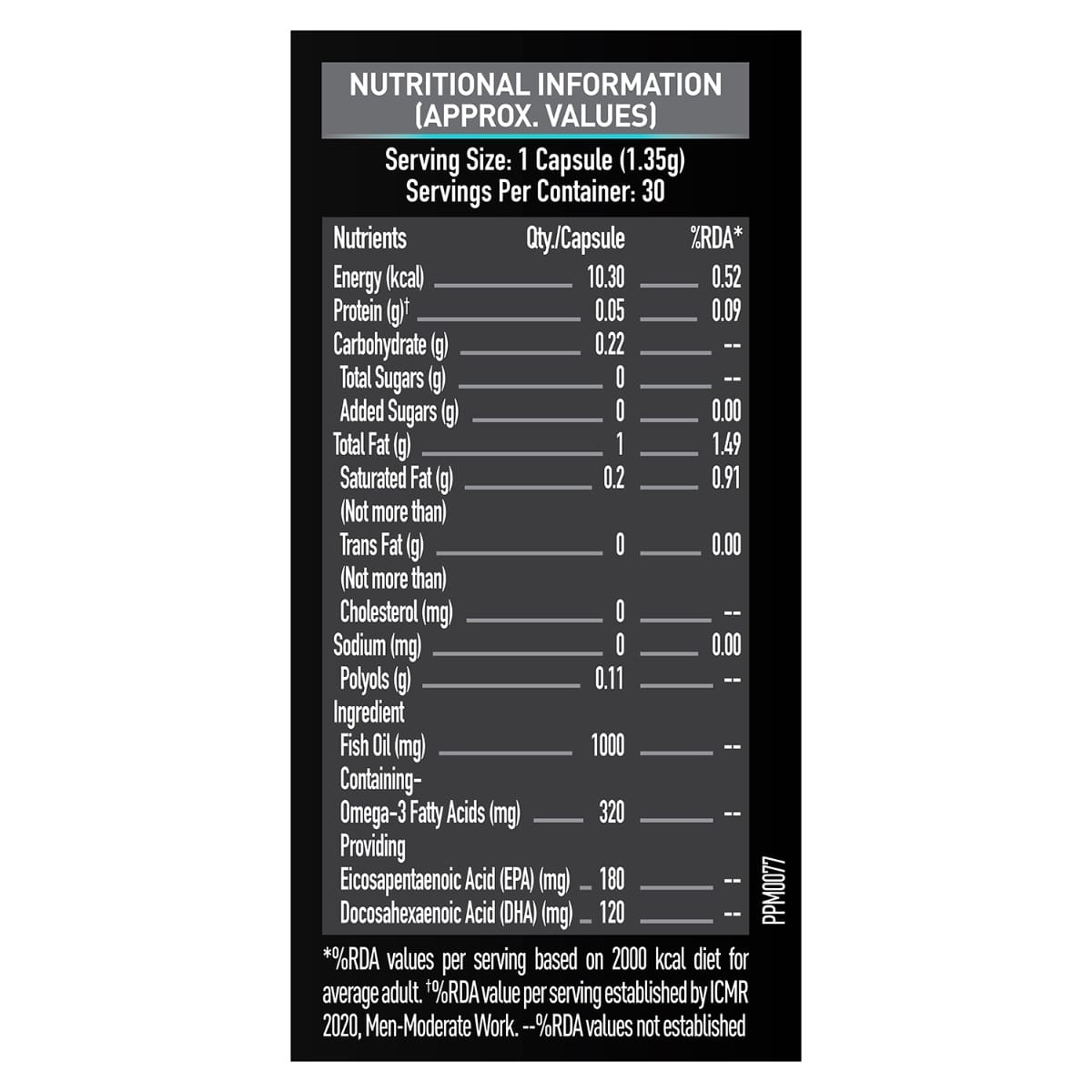 MuscleBlaze MB Omega 3 Fish Oil 1000 mg, India's Only Labdoor USA