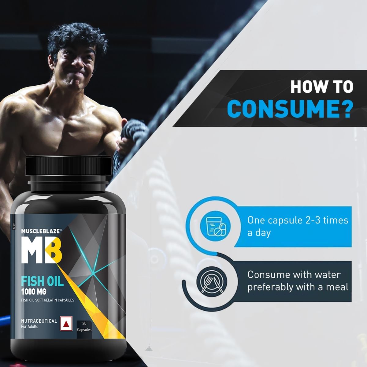 MuscleBlaze MB Omega 3 Fish Oil 1000 mg, India's Only Labdoor USA