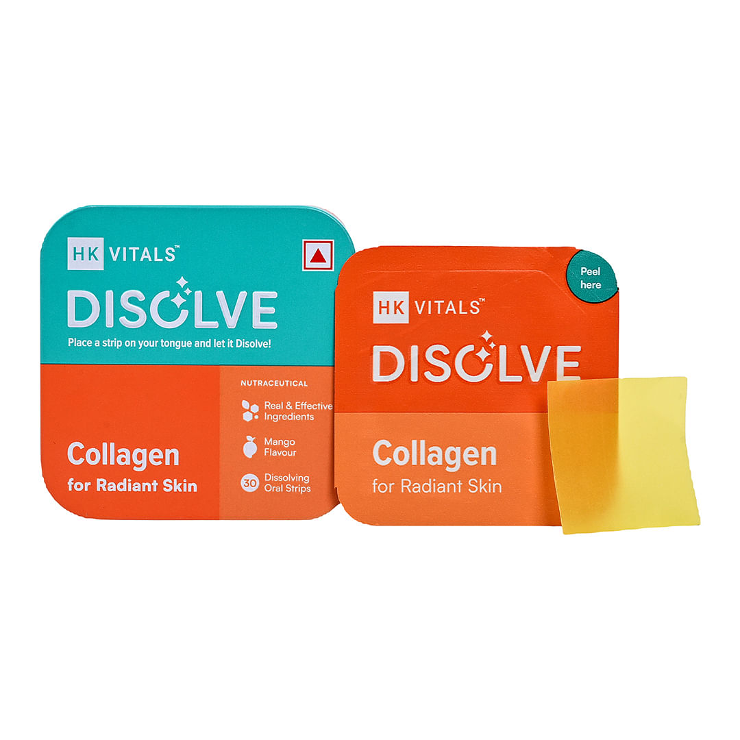 

HealthKart HK Vitals DISOLVE Collagen, for Radiant Skin, No Added Sugar, Mango, 30 Strips