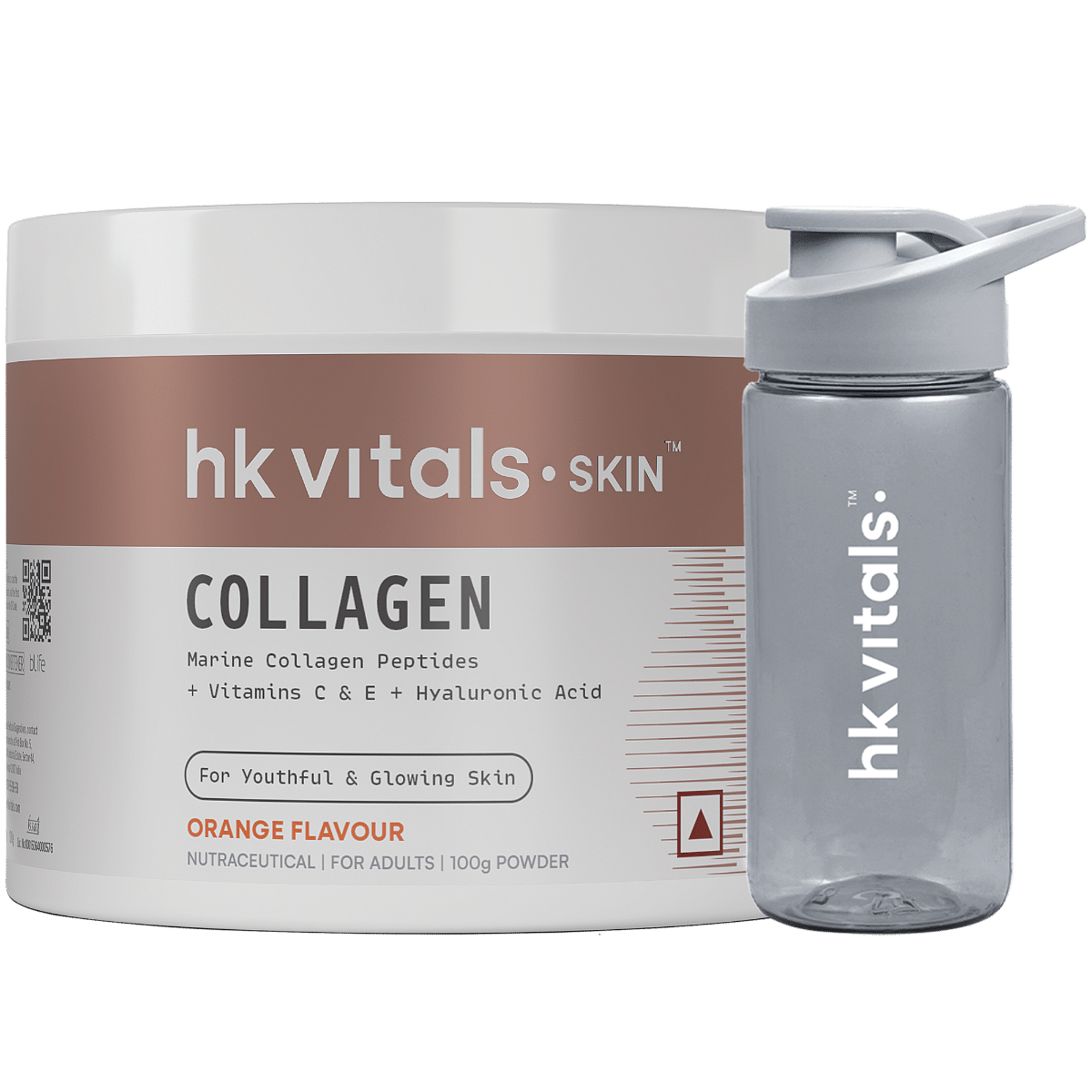 HK VITALS Marine Collagen Supplement (Orange) & Sipper Bottle (300ml) | Combo Pack-image-19
