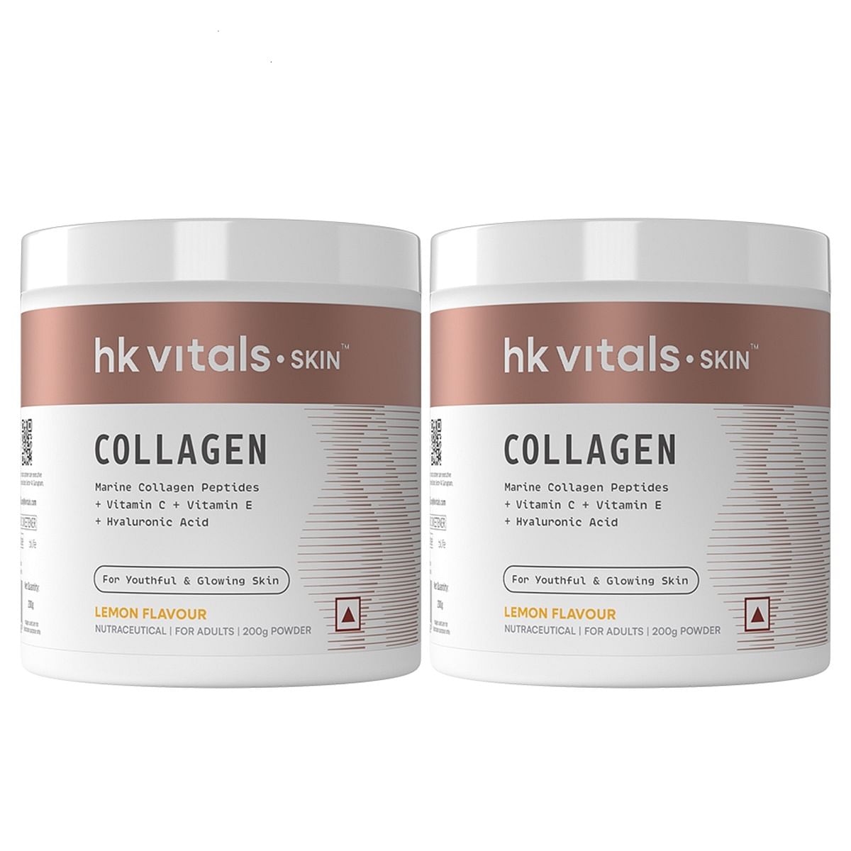 

HK Vitals Marine Collagen Supplement (Lemon, 200g) | Vitamin C, E, Sodium Hyaluronate | For Healthy Skin, Hair & Nails (Pack of 2)