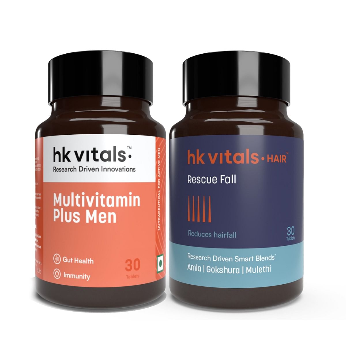

HK Vitals Multivitamin Plus Men (30 Tablets) with Hair Rescue Fall, 30 Tablets | Daily Multivitamin for Men | For Energy, Stamina, Immunity, Gut, H...