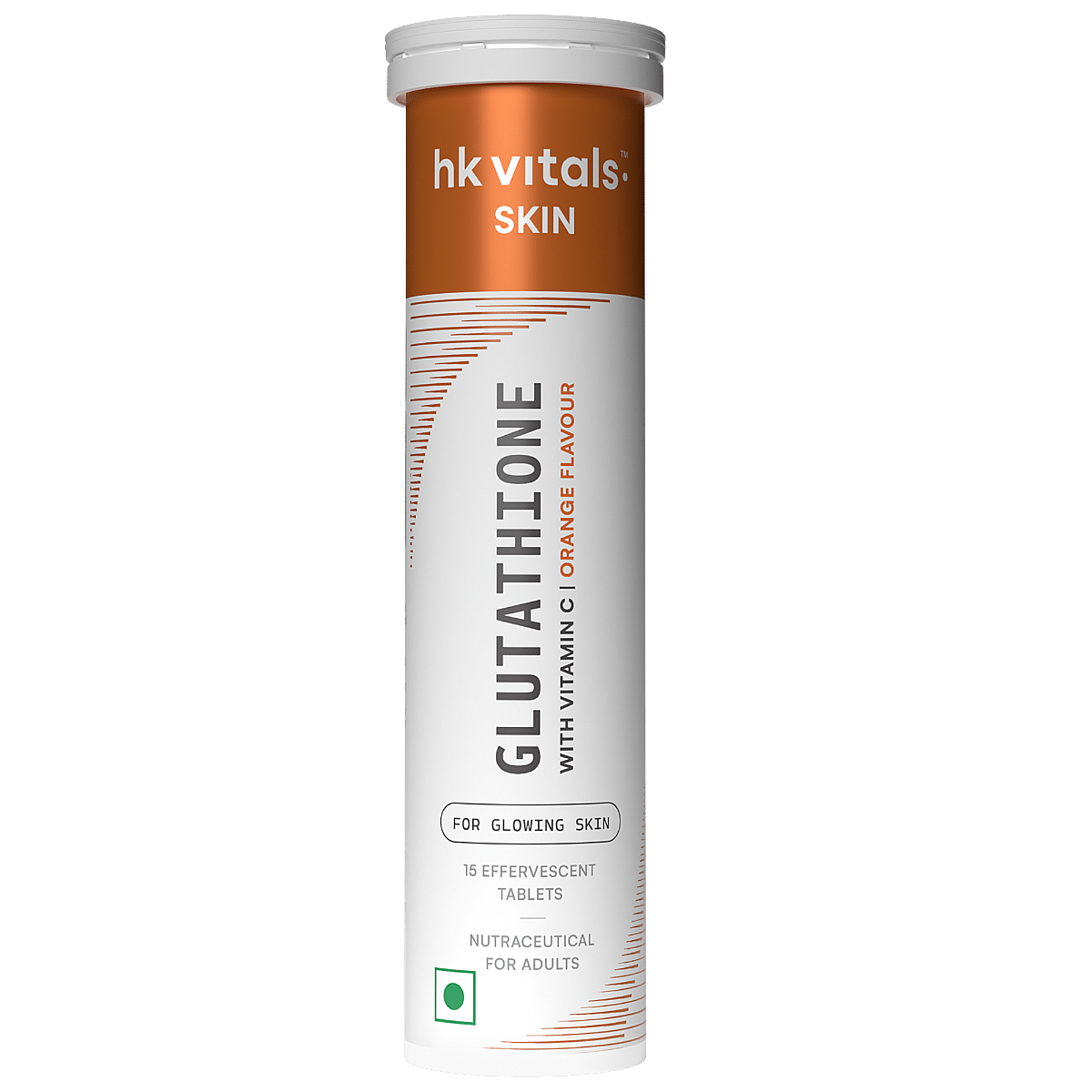 

HK Vitals Glutathione (Orange, 15 Effervescent Tablets) | L-Glutathione Tablets with Vitamin C & E | For Skin Glow & Hydration with Sipper (Pack of 3)