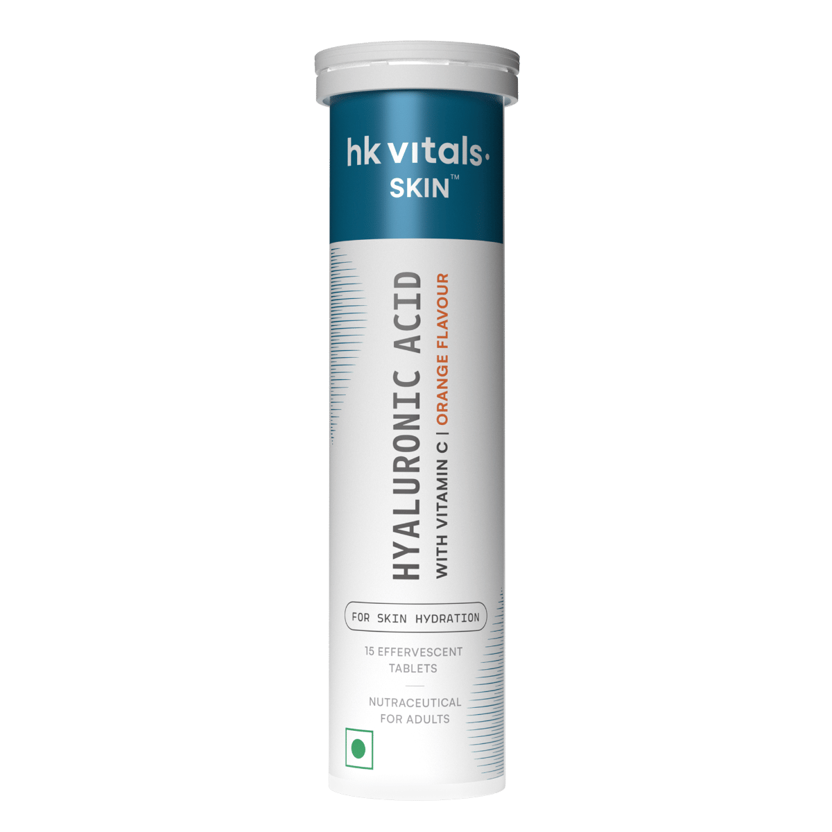 

hk vitals Hyaluronic Acid (Orange, 15 Effervescent Tablets) | 500mg Hyaluronic Acid with 65mg Vitamin C | Supports Skin Hydration, Glow & Collagen ...