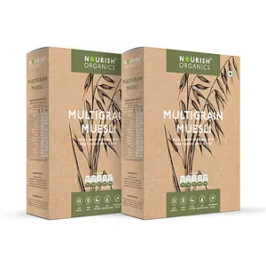 Nourish Organics Honey Crunch Muesli, 300g | Whole-Grains | Cashews, Almonds & Raisins (Pack of 2)