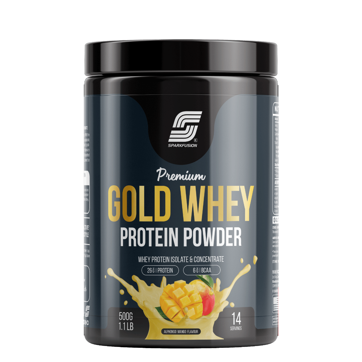 

Sparkfusion Premium Gold Whey Protein Isolate | 26g Protein,6g BCAA per Serving | Easy Mixing, Low Carbs, Easy Digesting | For Muscle Building & Re...