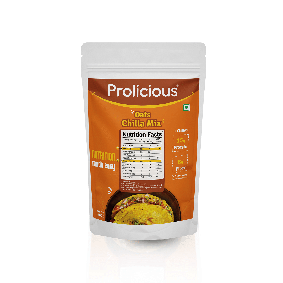 Prolicious Oats Chilla Mix | Natural Proteins | Goodness of Oats | Ideal for Weight Management