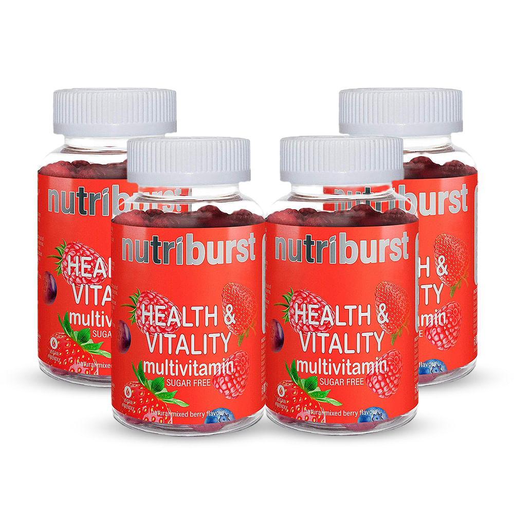 

NUTRIBURST – Health & Vitality Multivitamins | VEGAN & SUGAR-FREE Gummies | Contains Essential Vitamins – A, B5, B6, B12, C, D, E & Biotin | Natura...