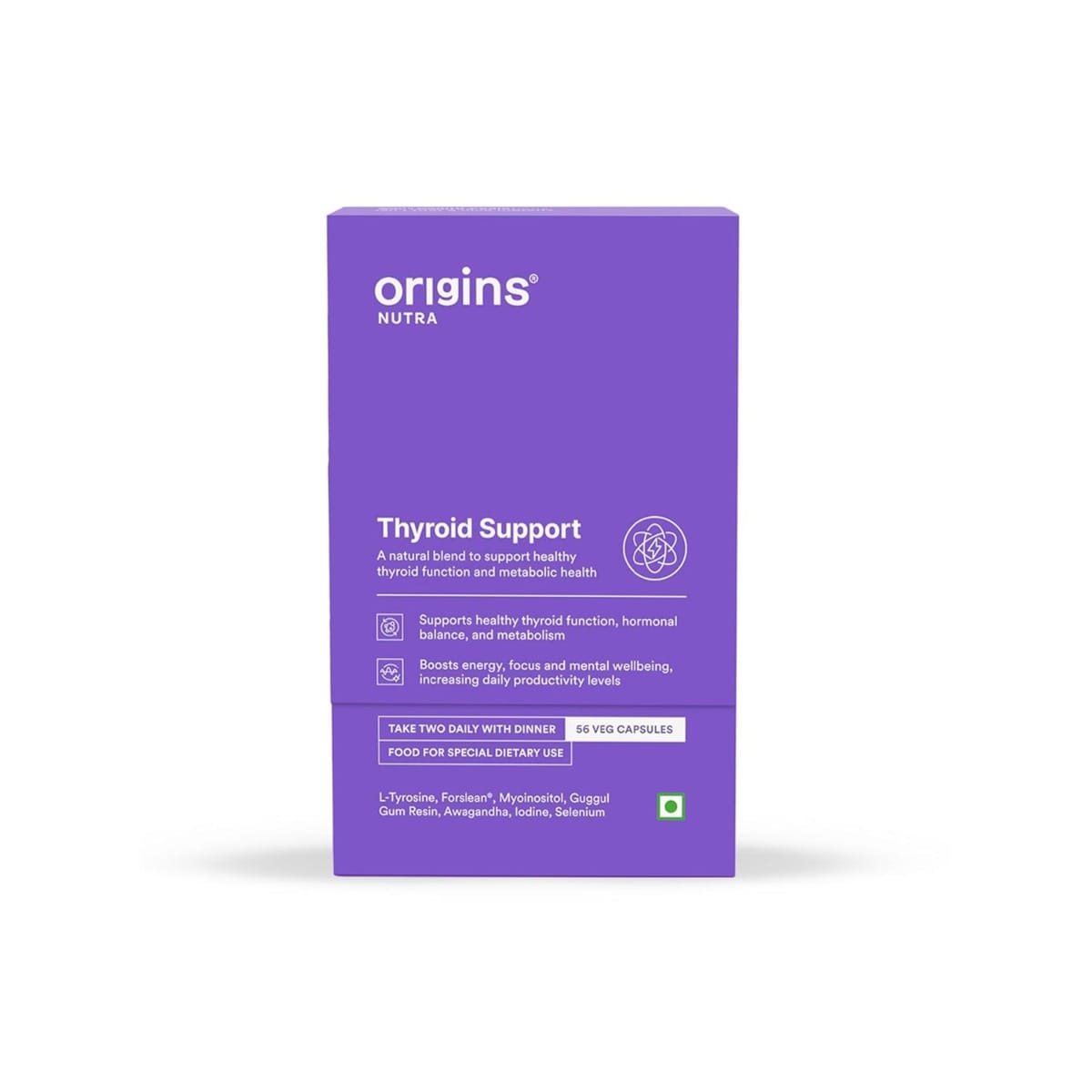 

Origins Nutra Thyroid Support | Support Healthy Thyroid Function, Maintain Hormonal Balance | ForsLean, ShodenGMP Certified | For Men & Women | 56 ...