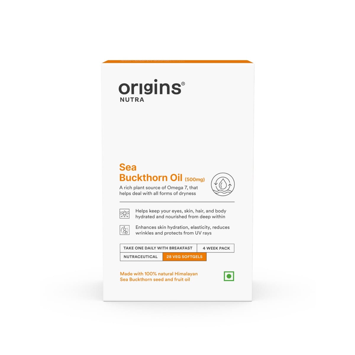 

Origins Nutra Sea Buckthorn Oil |Reduce Wrinkles & Pigmentation, Supports Skin Hydration & Elasticity | Sea Buckthorn Oil | GMP Certified | For Men...