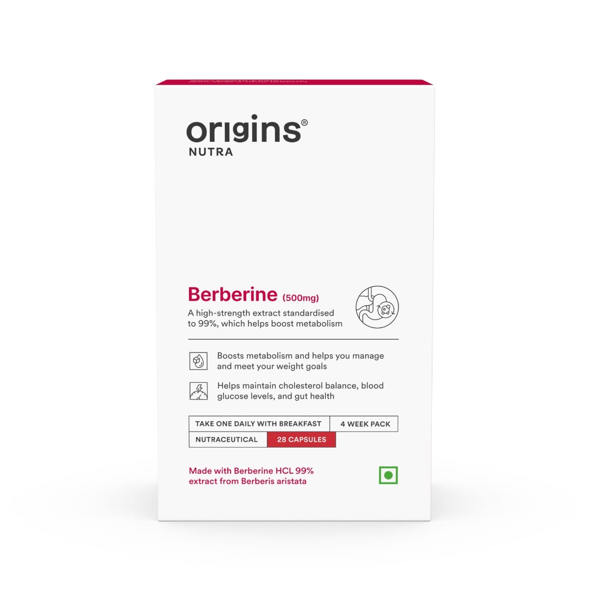 

Origins Nutra Berberine |Boost Metabolism & Energy Levels, Help Manage Blood Sugar |Berberine |GMP Certified | For Men & Women | 28 Veg Capsules