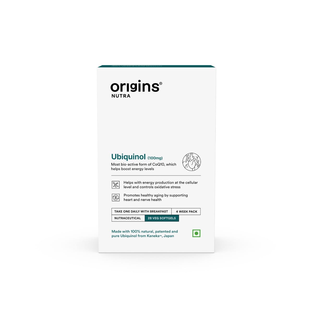 

Origins Nutra Ubiquinol (100mg) | Boost Energy, Supports Heart & Healthy Ageing, Enhance Antioxidant Protection | Ubiquinol | GMP Certified | For M...
