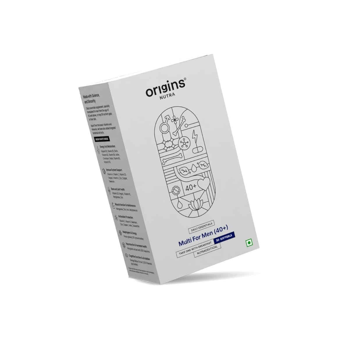 

Origins Nutra Multi For Men (40+) | Boost Energy & Metabolism, Immune Support, Bone and Joint Support | Panax Ginseng Extract| GMP Certified | Non-...