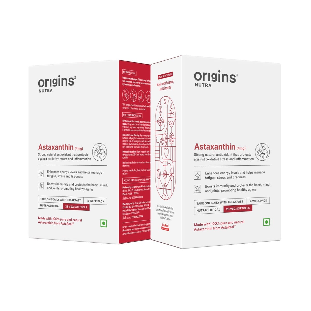 

Origins Nutra Astaxanthin | Super Antioxidant, UV Protection, Heart, Skin & Eye Health, Joint Support | AstaReal® | GMP Certified| Non-GMO | For Me...