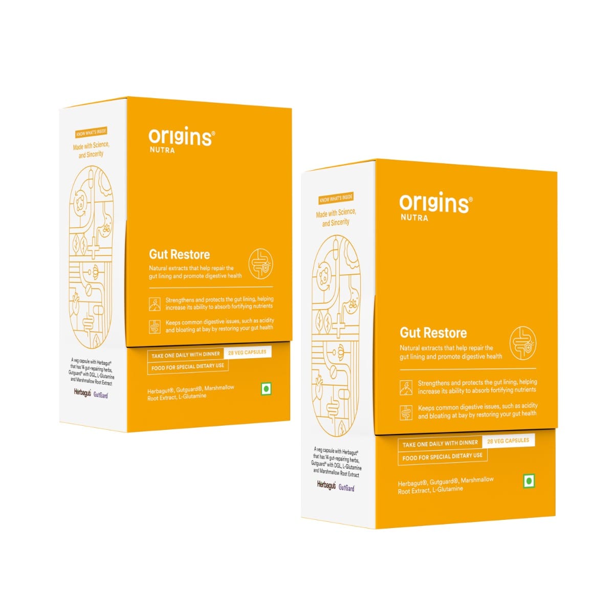Origins Nutra Gut Restore| Leaky Gut Supplement| Gut lining,GERD, IBS,Constipation relief Herbal Blend with L-Glutamine| Non-GMO| GMP Certified-picture-16