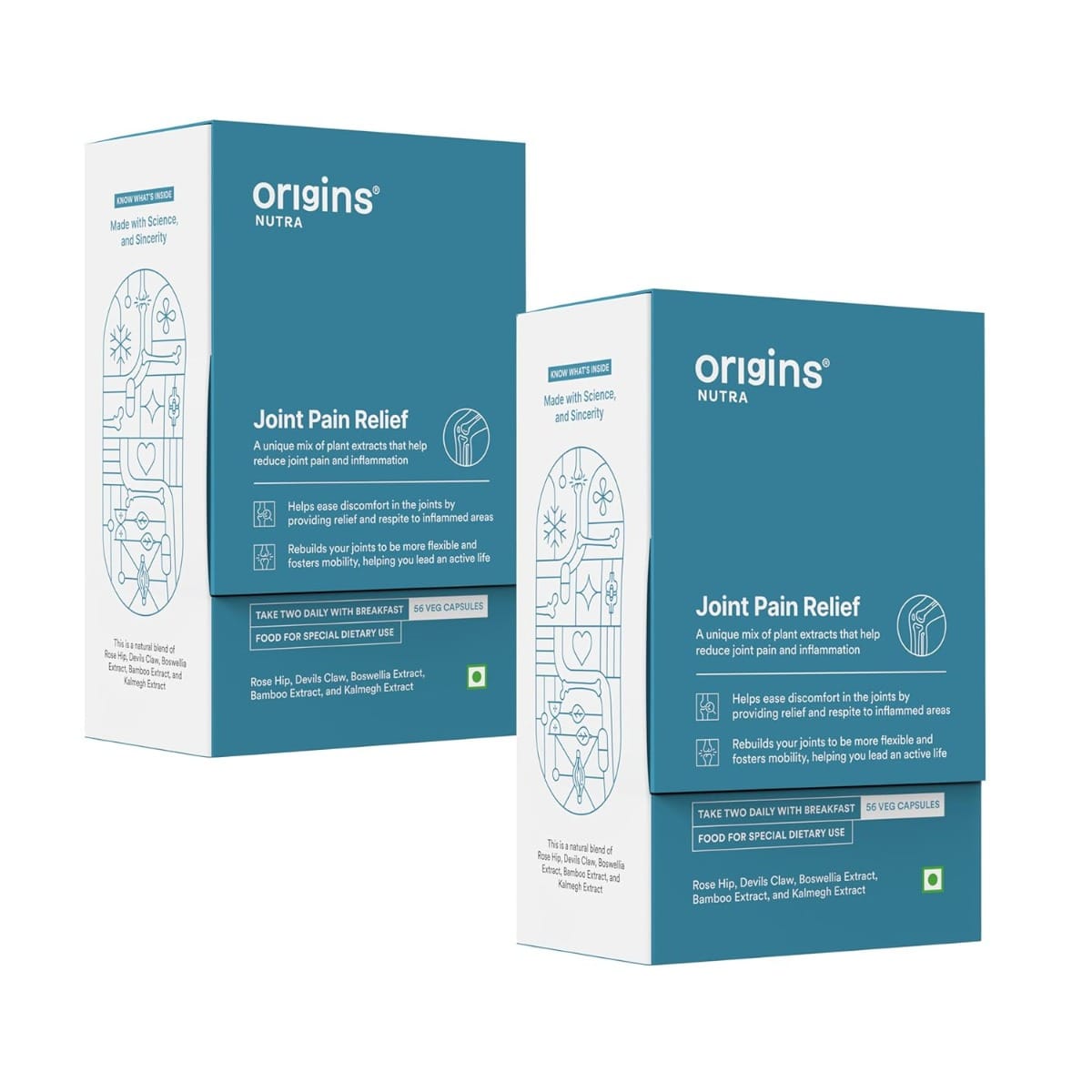 

Origins Nutra Joint Pain Relief Plant-based with Boswellia, Rosehip Extract, Kalmegh, Devil’s Claw and Bamboo Extract for Knees, Back, & Limbs | GM...