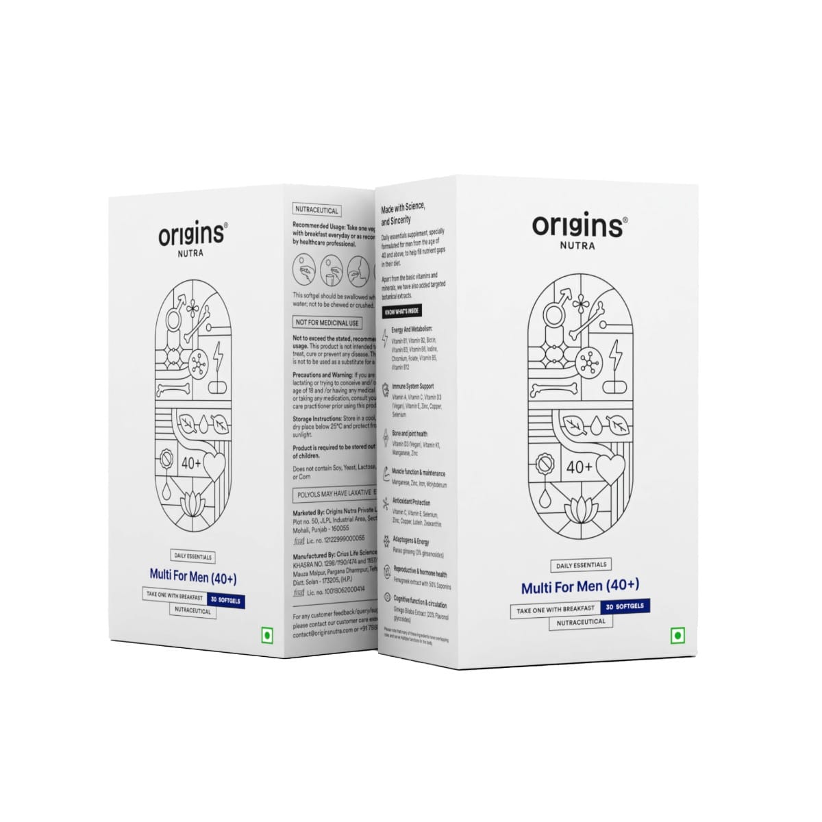 

Origins Nutra Multi For Men (40+) | Boost Energy & Metabolism, Immune Support, Bone and Joint Support | Panax Ginseng Extract| GMP Certified | Non-...