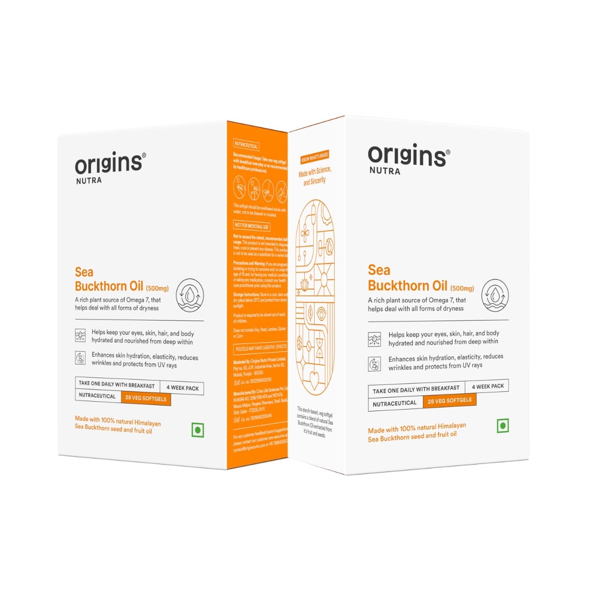 

Origins Nutra Sea Buckthorn Oil |Reduce Wrinkles & Pigmentation, Supports Skin Hydration & Elasticity | Sea Buckthorn Oil | GMP Certified | For Men...