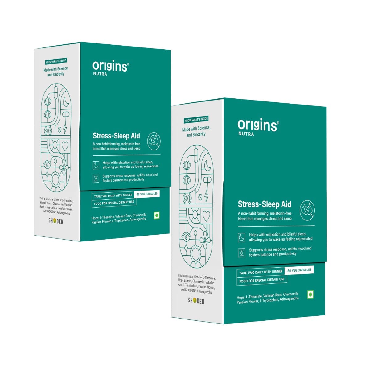 Origins Nutra Stress-Sleep Aid Capsules| Melatonin Free| Non-Habit forming| Calmer mind & Restfull sleep| GMP Certified |Non-GMO |For Men & Women-image-22