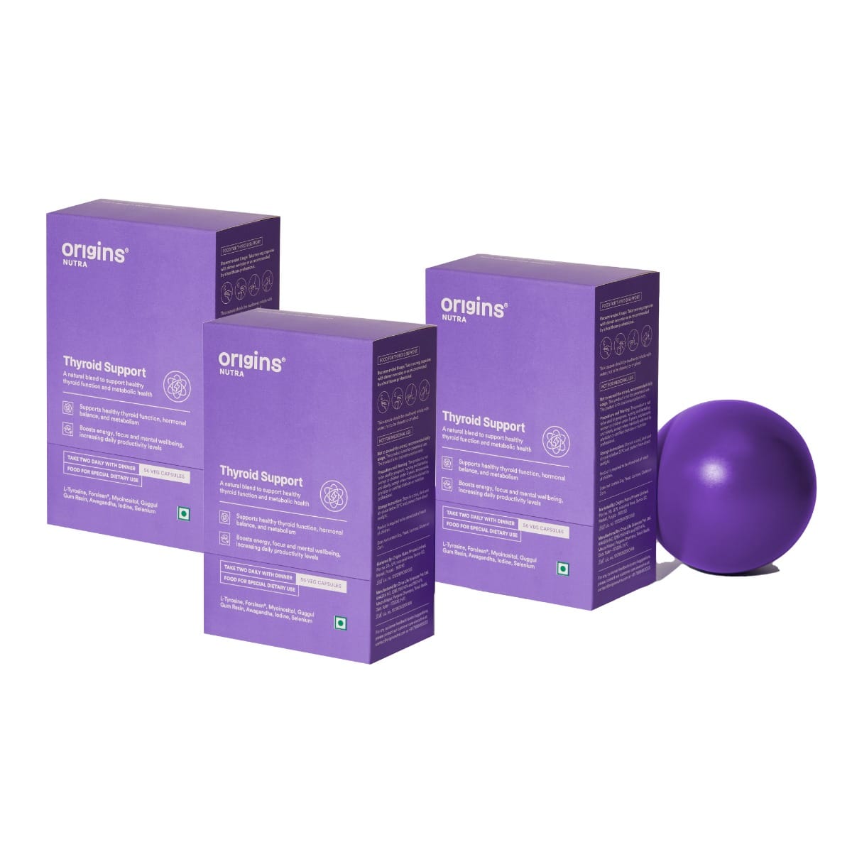 

Origins Nutra Thyroid Support | Support Healthy Thyroid Function, Maintain Hormonal Balance | ForsLean, ShodenGMP Certified | For Men & Women | 56 ...