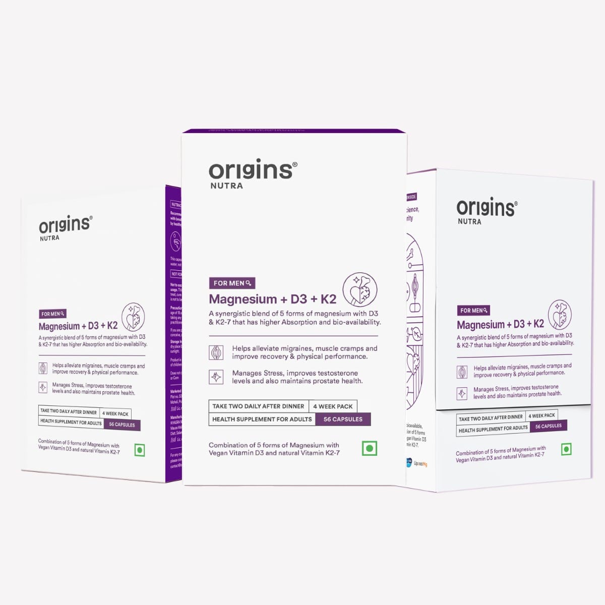 

Origins Nutra Magnesium Supplement for Men | 5 Magnesium Salts, Vitamin K2-7, and Vitashine D3 for Muscle Health and Migraine Relief | GMP Certifie...