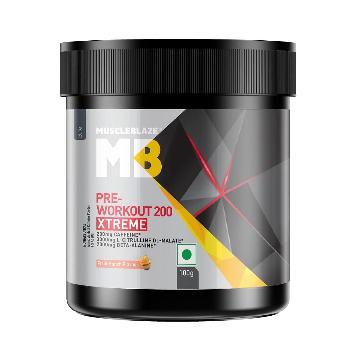 MuscleBlaze MB Pre Workout 200 Xtreme 100g | 15 Serving | Energy | Enhanced Pump