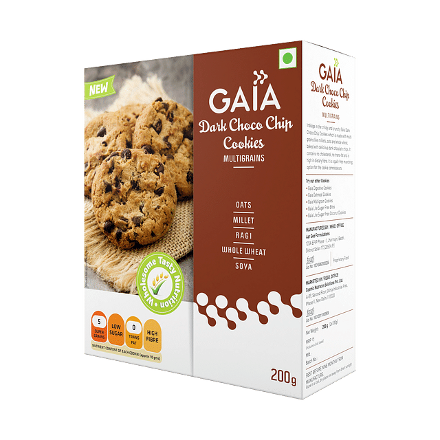 Gaia Dark Choco Chip Cookies
