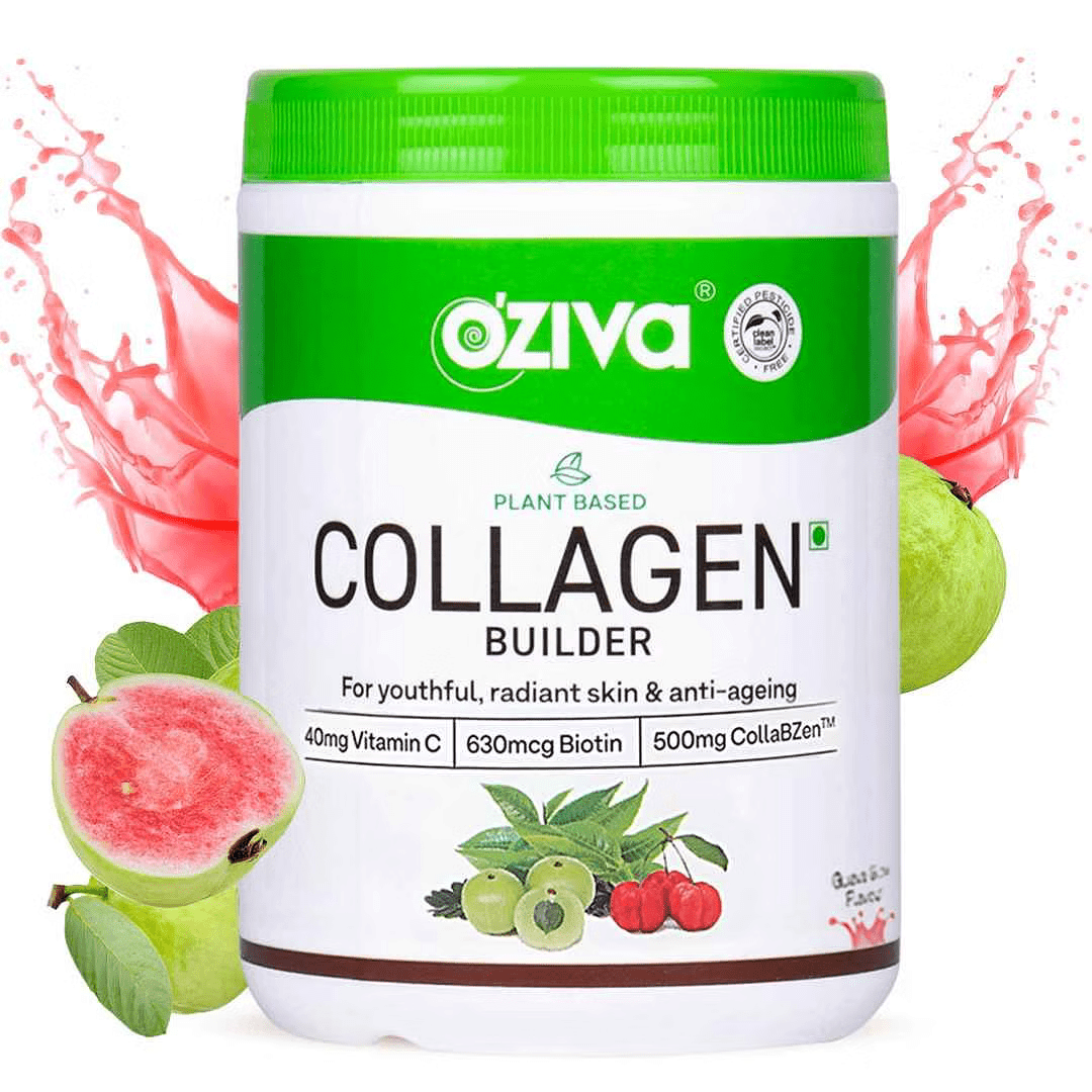 OZiva Collagen Builder for Anti-Ageing & Skin Radiance with Vitamin C, Guava Glow