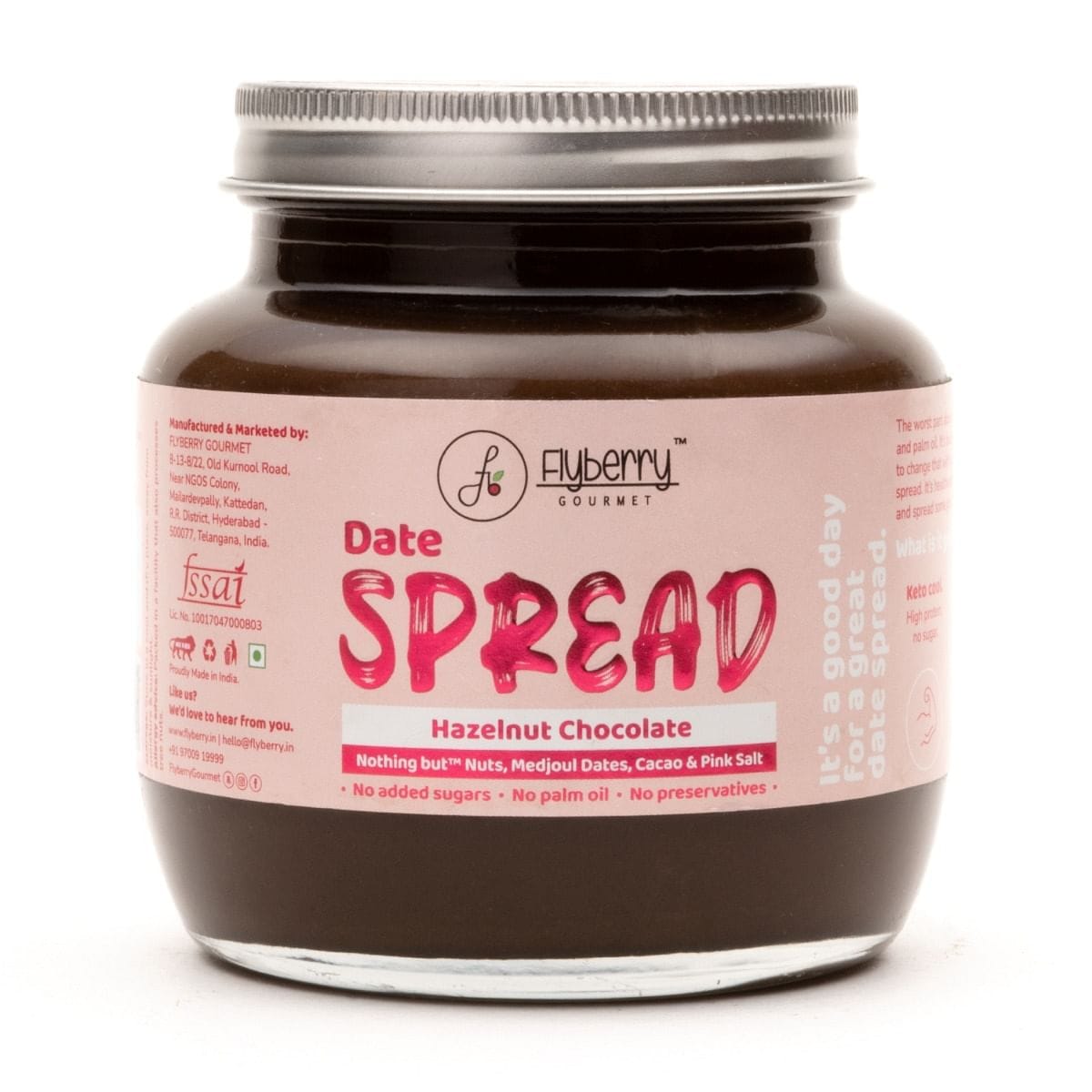 Flyberry Gourmet Choco Hazelnut Spread, 250g | Sugarfree | Keto & Diabetes Friendly