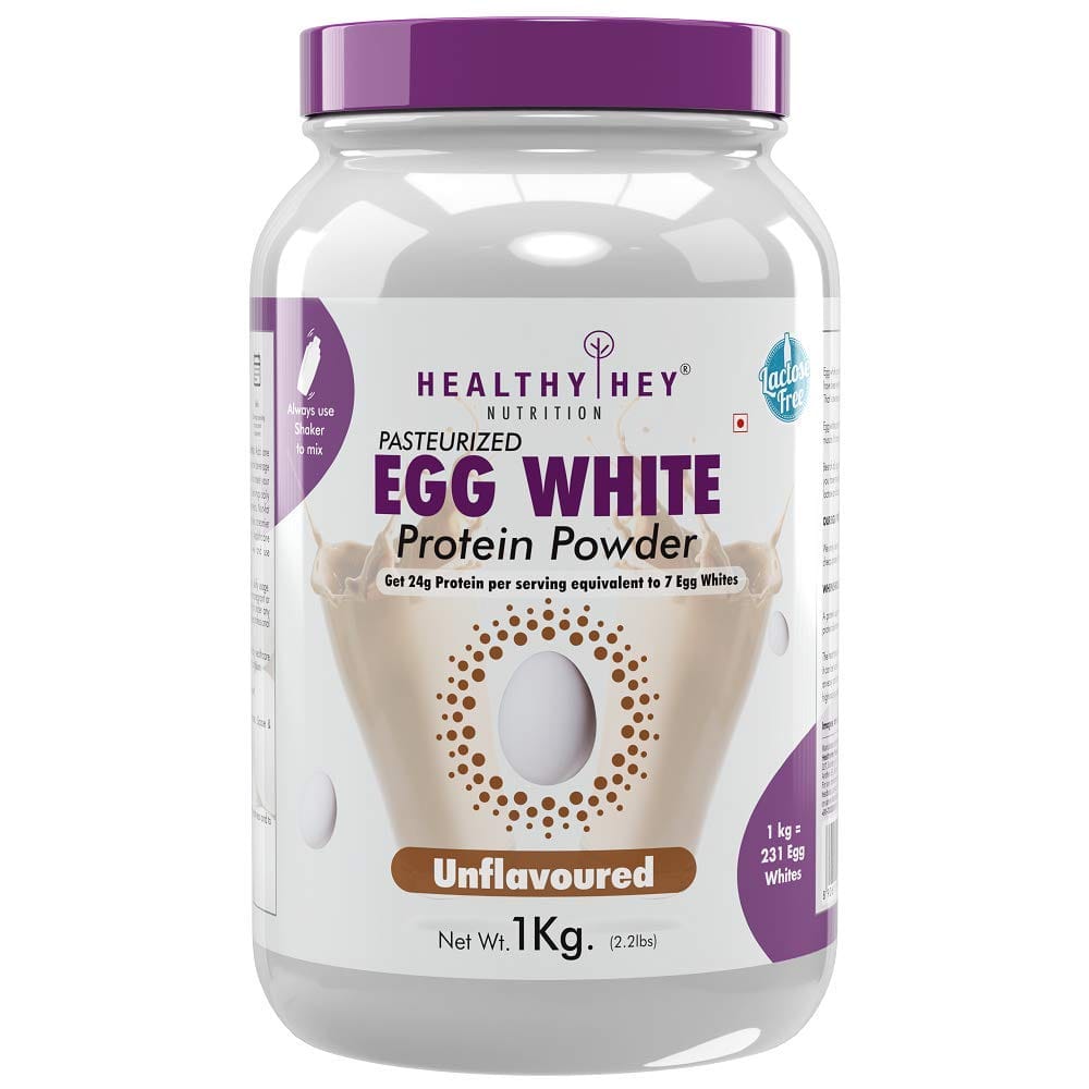 HealthyHey 100% Egg White Protein - Instant Mix - 80% Protein - Non GMO & Lactose Free