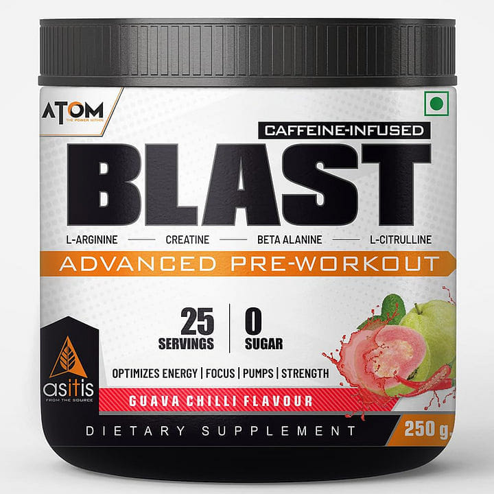 AS-IT-IS ATOM Blast Advanced Pre-workout | Caffeine & L- Arginine Infused | Optimizes Energy | Increase Strength & Pumps