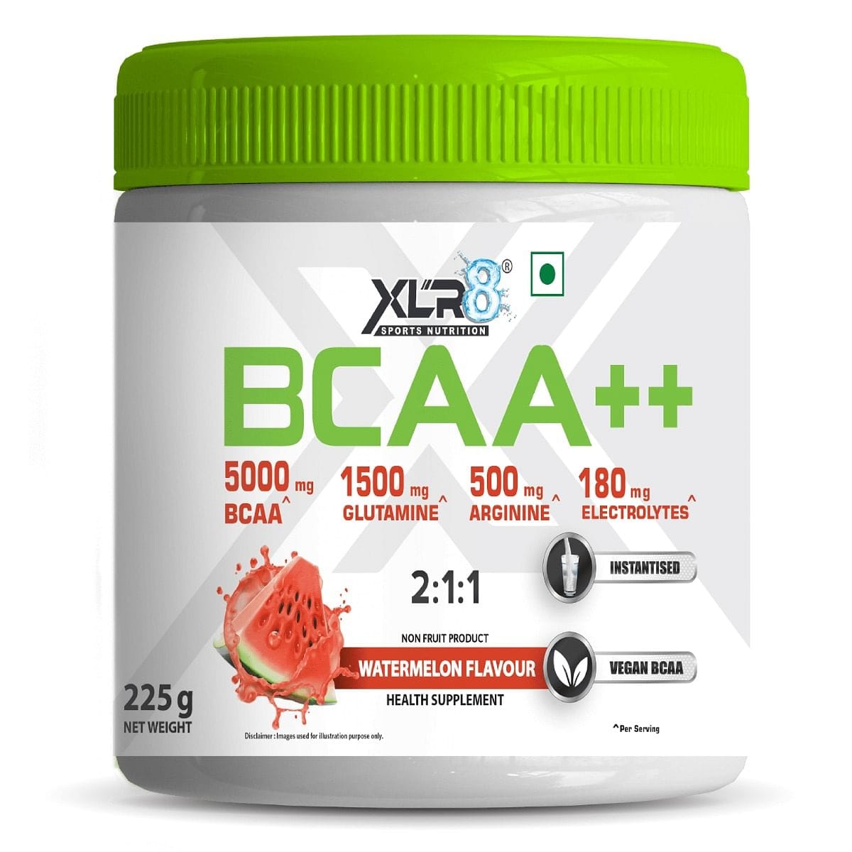 XLR8 BCAA++ Powder Supplement - Vegan Instantised BCAA - Watermelon-image-1