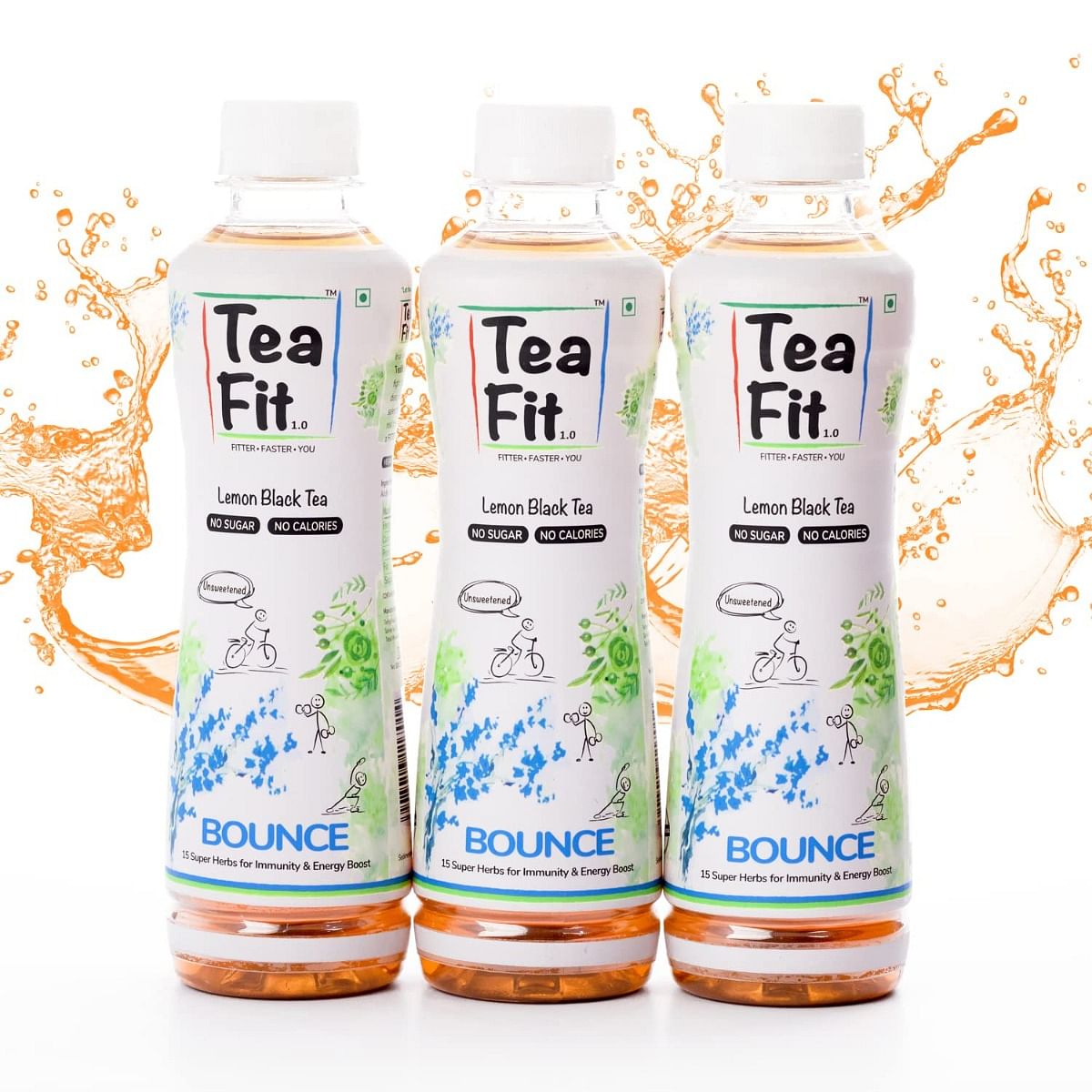 

Teafit Bounce Zero Sugar Lemon Black Ice Tea | Boosts Energy Levels & Immunity | Freshly Brewed Healthy Drink With 15 Super Herbs | Brahmi & Shankh...