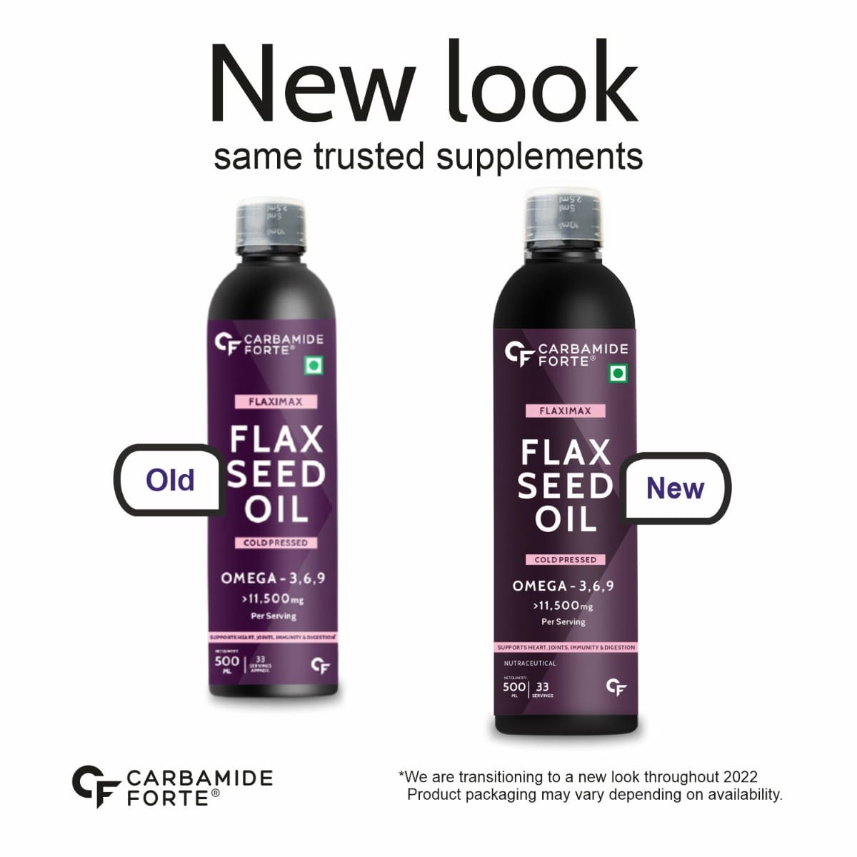 Carbamide Forte Cold Pressed Flaxseed Oil 500ml Omega 3 6 9 per