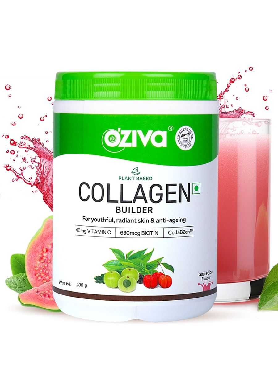 

OZiva Collagen Builder for Anti-Ageing & Skin Radiance with Vitamin C, Guava Glow (200 g)