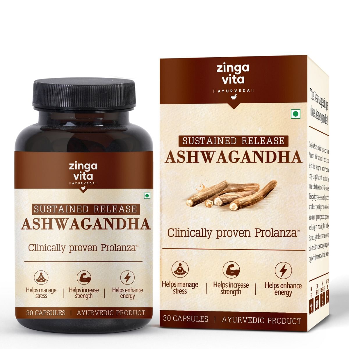 

Zingavita Ayurveda Sustained Release Ashwagandha 300mg - 30 Veg Capsules