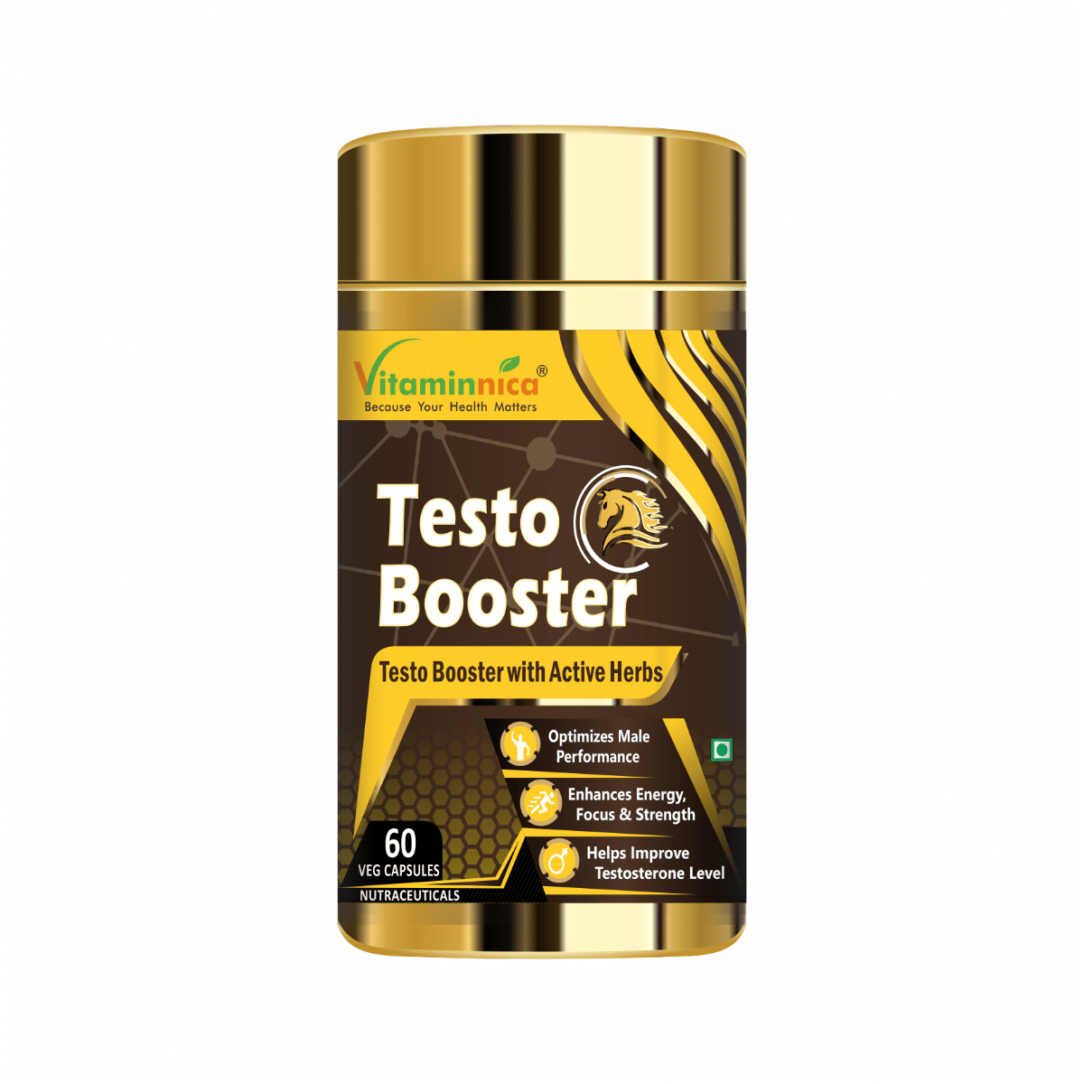 

Vitaminnica Testo Booster | Testo Booster With Active Hearbs | Optimizes Male Performance, Enhances Energy, Focus & Strength & Helps Improve Testos...