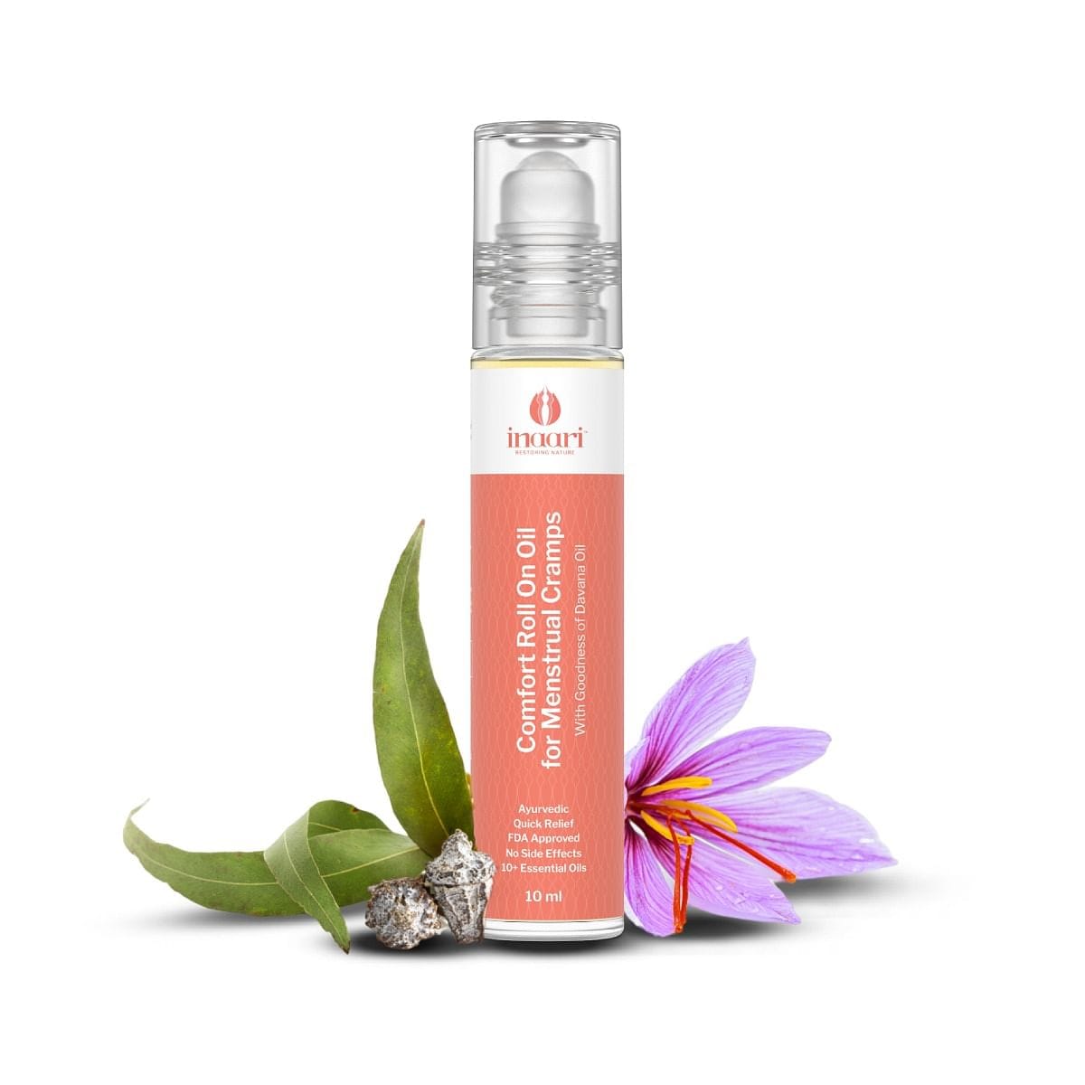 Inaari Comfort Roll On Oil for Menstrual Cramps | Helps Manage Period Cramps, Stress, Mood Swings, Hormonal Headache| Ayurvedic Essential Oils | Easy to Use