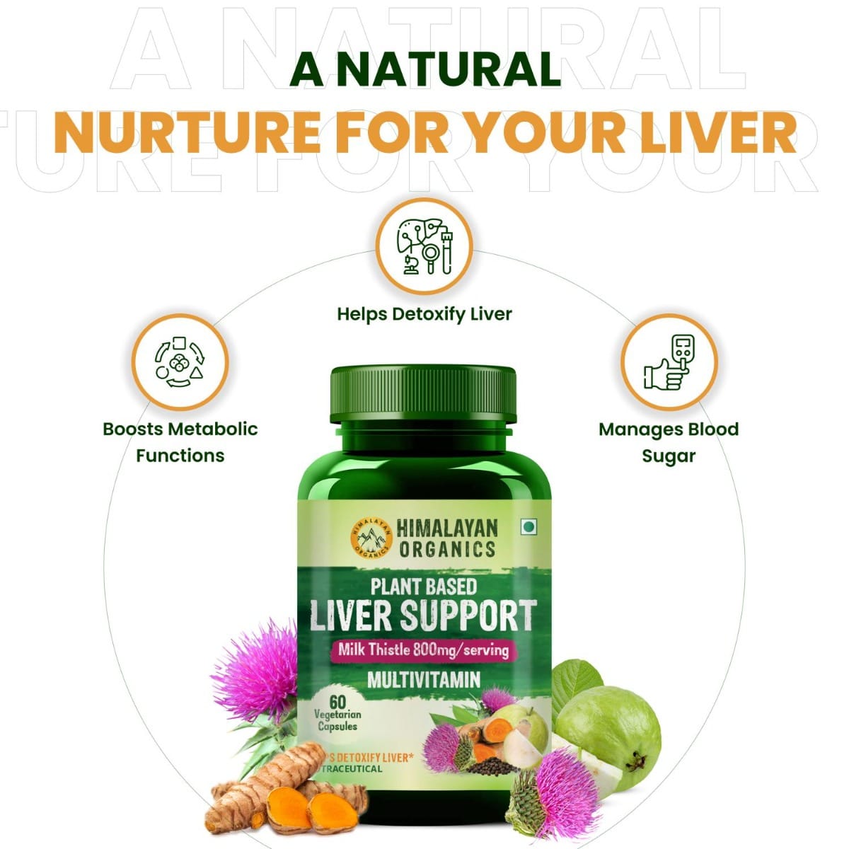 Himalayan Organics Plant Based Liver Support Supplement With Milk