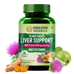 Himalayan Organics Plant Based Liver Support Supplement With Milk Thistle, Turmeric, Beetroot, Dandelion | Supports Digestion & Immunity | For Men & Women - 60 Veg Capsules

