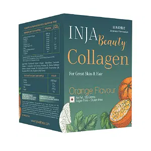 INJA Beauty Collagen 125Grams | Orange Flavour | Sugar Free | Gluten Free | Skin | Hair