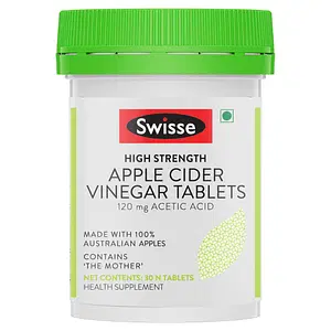 Swisse High Strength Apple Cider Vinegar Tablets, Contains The Mother, Supports Digestion, Immunity & Healthy Weight Management - 30 Tablets