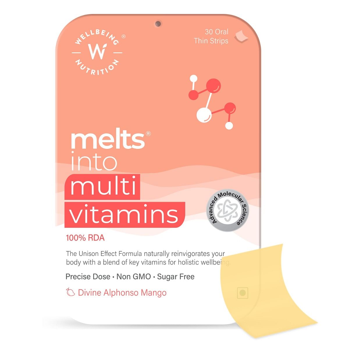 

Wellbeing Nutrition Melts Complete Plant Based Multivitamin with 100% RDA of Vitamin A, Vitamin B-Complex, Vitamin C, D3 + K2, Ashwagandha For Immu...