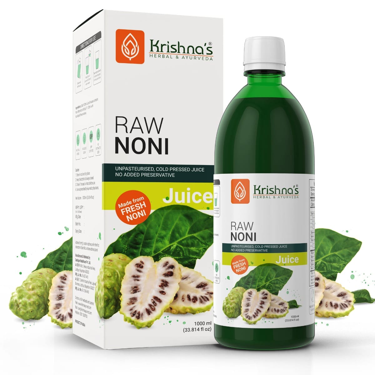

Krishna's Raw Noni Juice - 1000 ml | Preservative free