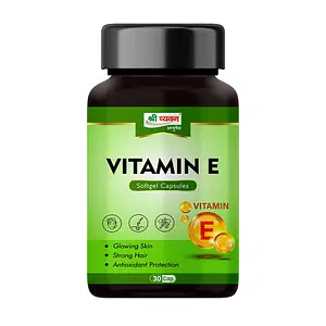 Shri Chyawan Ayurveda Vitamin E Capsule -30 Cap |Great for Skin and Hair|Effectively Reduces Dark Circles