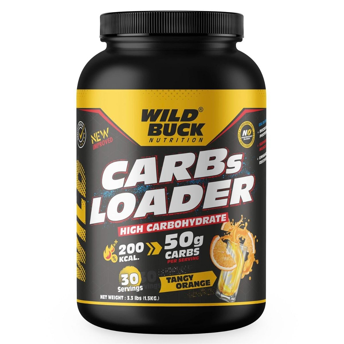 

WILD BUCK Carbs Loader Pure Carbohydrates Supplement for Bodybuilding(1.5kg , Tangy Orange)