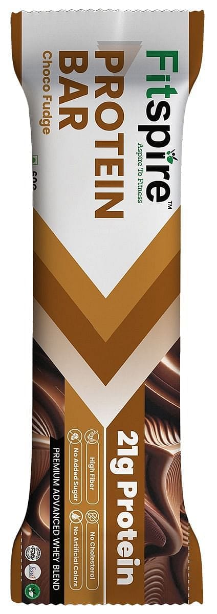 Fitspire Protein Bar - Choco Fudge Flavor| with 20.5 gm Whey Blend Protein | Snack Bar for Energy, Hunger Satisfaction & Performance Boost with No Artificial Preservatives - 60g-picture-15